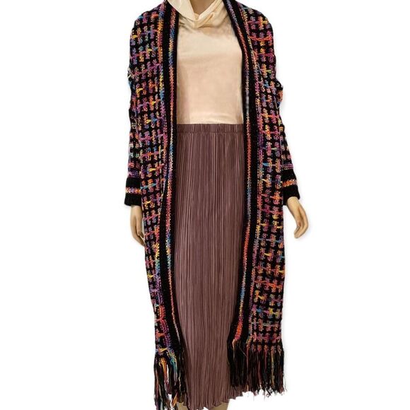 Pleated Ruffled Hem Velour Satin Long Midi Skirt - NEW - Picture 2 of 4